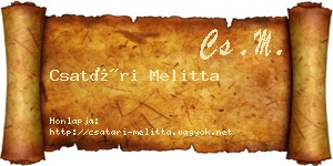 Csatári Melitta névjegykártya